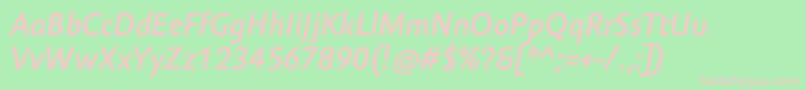 AmorSansProBoldItalic Font – Pink Fonts on Green Background