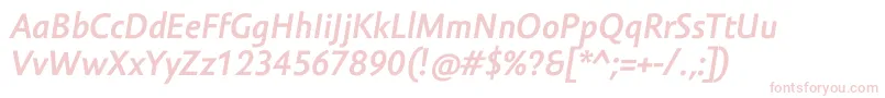 Fonte AmorSansProBoldItalic – fontes rosa em um fundo branco