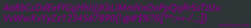 AmorSansProBoldItalic Font – Purple Fonts on Black Background