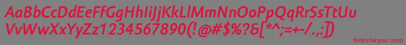 Czcionka AmorSansProBoldItalic – czerwone czcionki na szarym tle