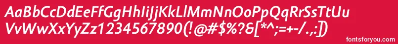 Saiba mais sobre a fonte AmorSansProBoldItalic Fonte AmorSansProBoldItalic – fontes brancas em um fundo vermelho