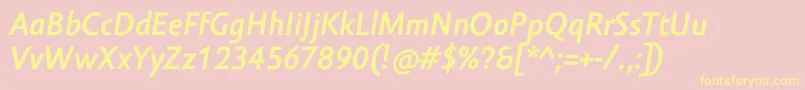フォントAmorSansProBoldItalic – 黄色のフォント、ピンクの背景