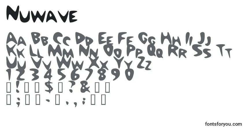A fonte Nuwave – alfabeto, números, caracteres especiais
