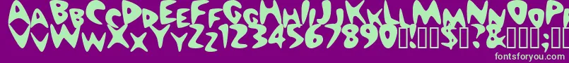 Nuwave Font – Green Fonts on Purple Background