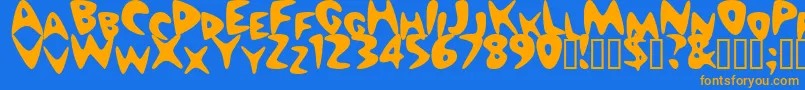 Nuwave Font – Orange Fonts on Blue Background