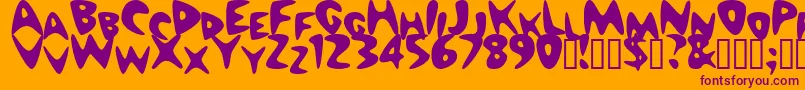 Czcionka Nuwave – fioletowe czcionki na pomarańczowym tle