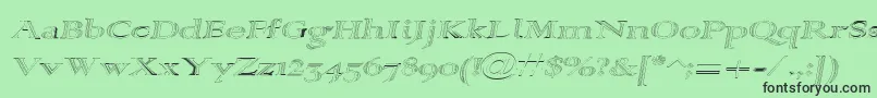 Alpharevhollow Font – Black Fonts on Green Background