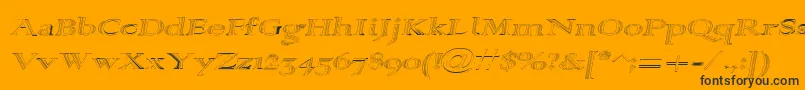 Alpharevhollow-Schriftart – Schwarze Schriften auf orangefarbenem Hintergrund