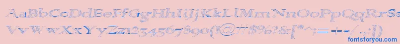 Alpharevhollow Font – Blue Fonts on Pink Background