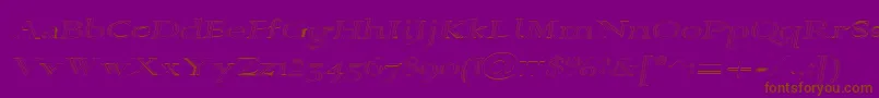 Alpharevhollow Font – Brown Fonts on Purple Background