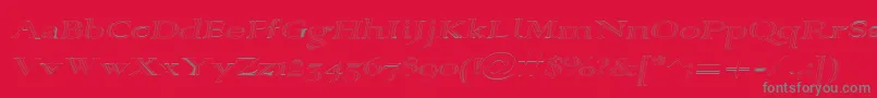 Alpharevhollow Font – Gray Fonts on Red Background