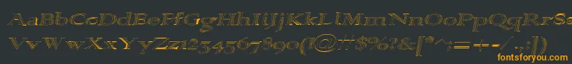 Alpharevhollow-Schriftart – Orangefarbene Schriften auf schwarzem Hintergrund