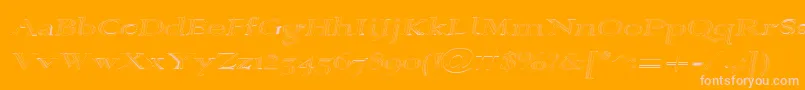 Alpharevhollow-Schriftart – Rosa Schriften auf orangefarbenem Hintergrund