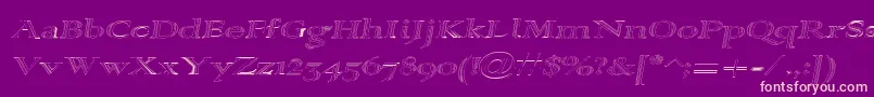 Alpharevhollow Font – Pink Fonts on Purple Background