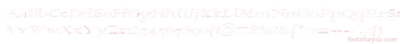 Alpharevhollow-Schriftart – Rosa Schriften auf weißem Hintergrund