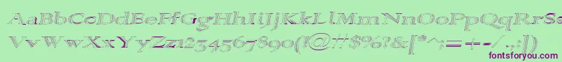 Alpharevhollow Font – Purple Fonts on Green Background