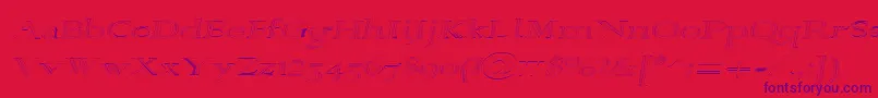 Alpharevhollow Font – Purple Fonts on Red Background