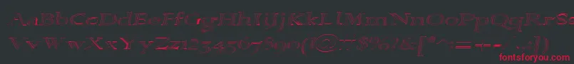 Alpharevhollow Font – Red Fonts on Black Background