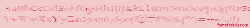 Alpharevhollow Font – Red Fonts on Pink Background