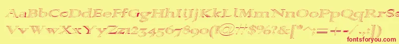 Alpharevhollow Font – Red Fonts on Yellow Background