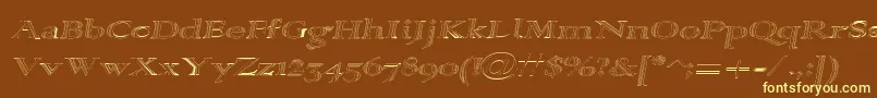 Alpharevhollow Font – Yellow Fonts on Brown Background