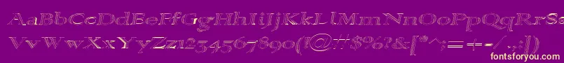 Alpharevhollow-Schriftart – Gelbe Schriften auf violettem Hintergrund
