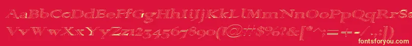 Alpharevhollow Font – Yellow Fonts on Red Background