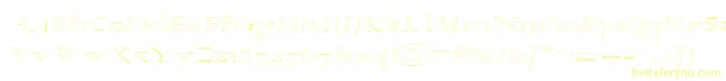 Alpharevhollow Font – Yellow Fonts on White Background