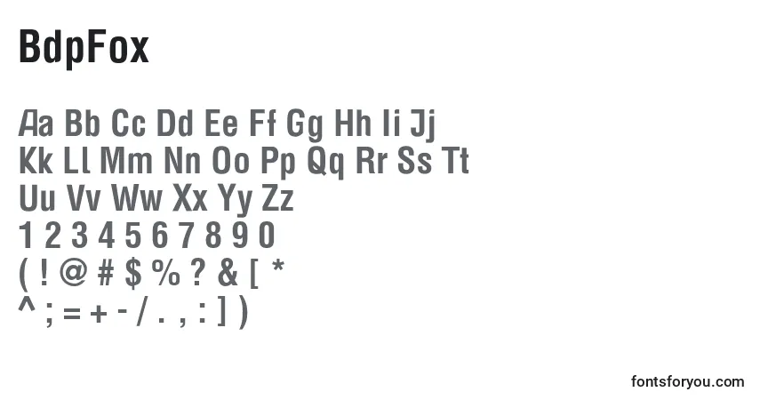 Czcionka BdpFox – alfabet, cyfry, specjalne znaki