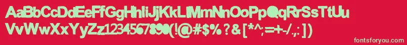 Saiba mais sobre a fonte Anconventional Fonte Anconventional – fontes verdes em um fundo vermelho