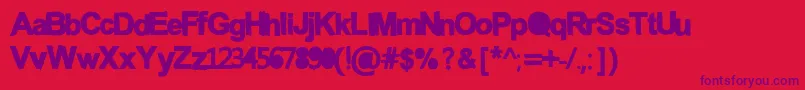 Anconventional Font – Purple Fonts on Red Background