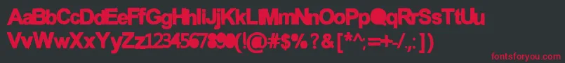 Anconventional Font – Red Fonts on Black Background