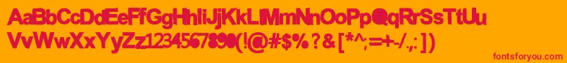 Anconventional Font – Red Fonts on Orange Background