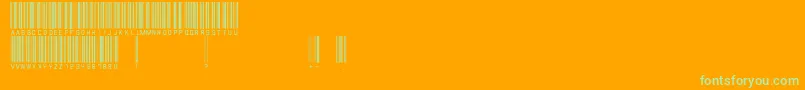 フォントBarcodefont – オレンジの背景に緑のフォント
