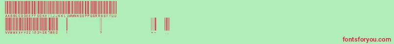 Barcodefont Font – Red Fonts on Green Background
