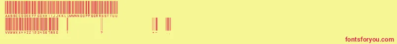 Barcodefont Font – Red Fonts on Yellow Background