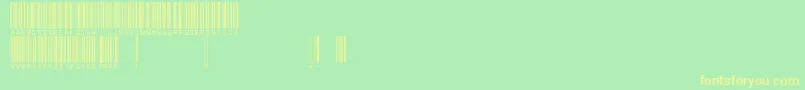 フォントBarcodefont – 黄色の文字が緑の背景にあります
