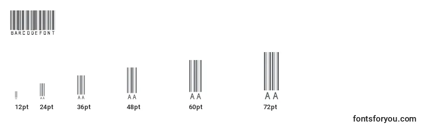 Größen der Schriftart Barcodefont