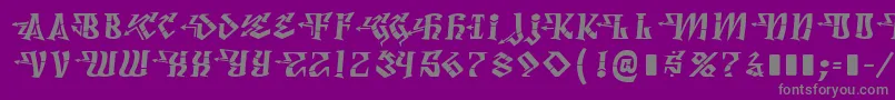 フォントDegrassiFront – 紫の背景に灰色の文字