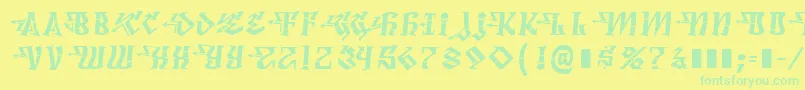 DegrassiFront Font – Green Fonts on Yellow Background