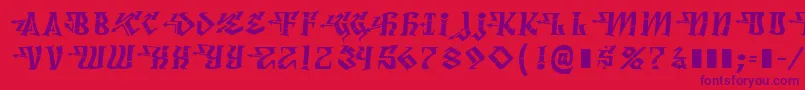 DegrassiFront Font – Purple Fonts on Red Background