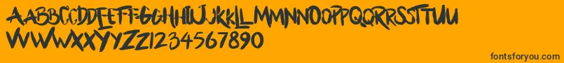BllodyRainan-Schriftart – Schwarze Schriften auf orangefarbenem Hintergrund