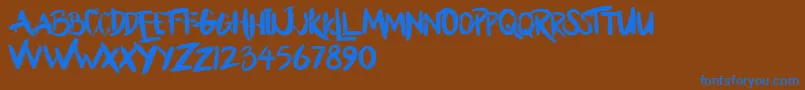 BllodyRainan Font – Blue Fonts on Brown Background