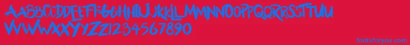 BllodyRainan Font – Blue Fonts on Red Background