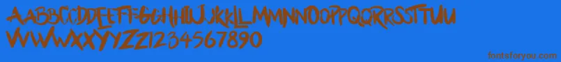 BllodyRainan Font – Brown Fonts on Blue Background