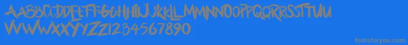 BllodyRainan-Schriftart – Graue Schriften auf blauem Hintergrund