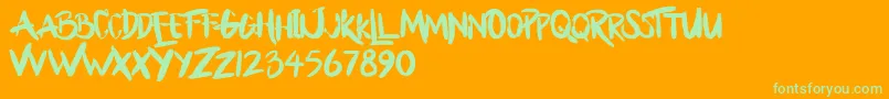 BllodyRainan Font – Green Fonts on Orange Background