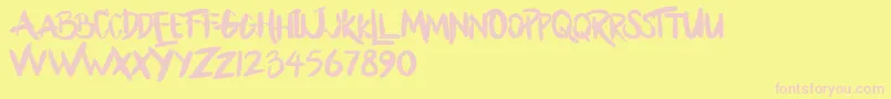 BllodyRainan Font – Pink Fonts on Yellow Background