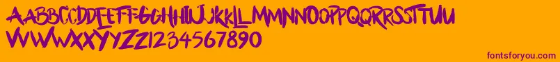 BllodyRainan-Schriftart – Violette Schriften auf orangefarbenem Hintergrund