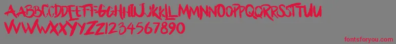 BllodyRainan Font – Red Fonts on Gray Background